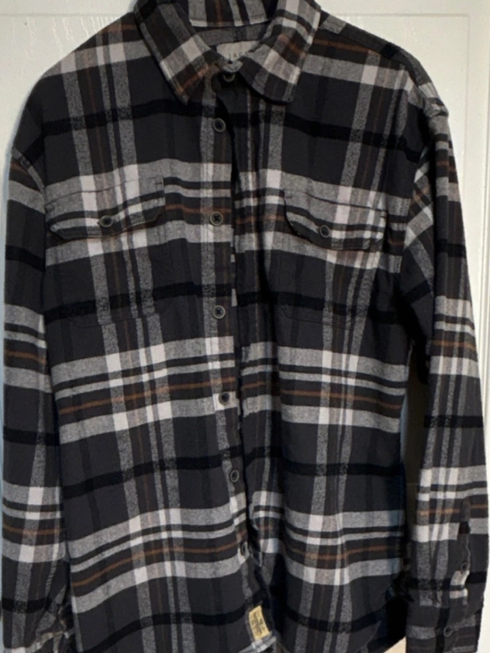 Jachs Black, White & Brown Plaid Button-Up Shirt